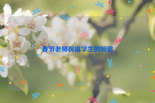 春节老师祝福学生的短信