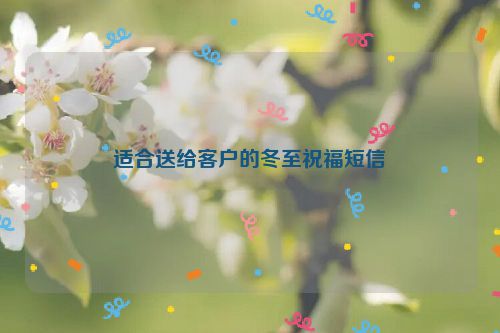 适合送给客户的冬至祝福短信