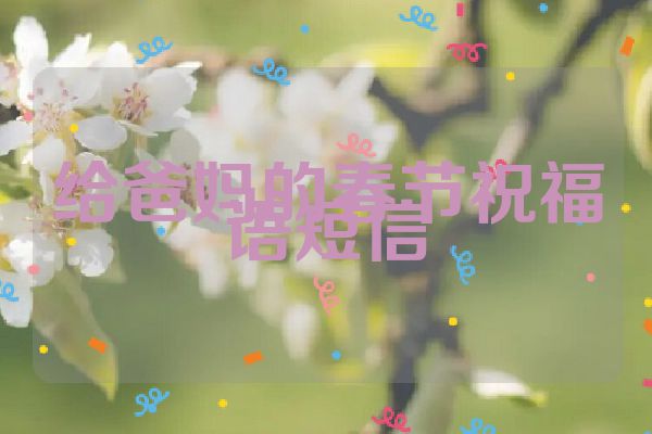 给爸妈的春节祝福语短信
