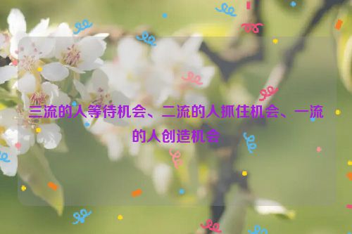 三流的人等待机会、二流的人抓住机会、一流的人创造机会