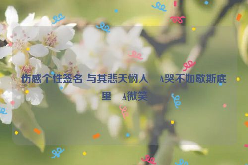 伤感个性签名 与其悲天悯人�A哭不如歇斯底里�A微笑