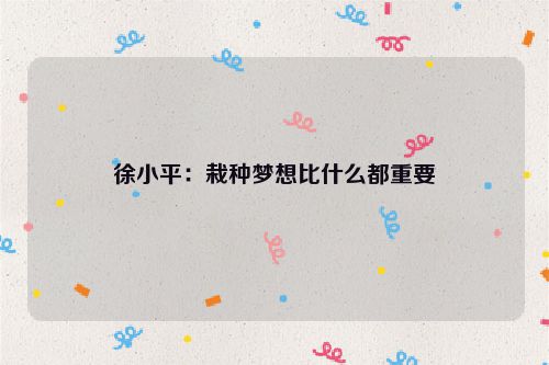 徐小平：栽种梦想比什么都重要
