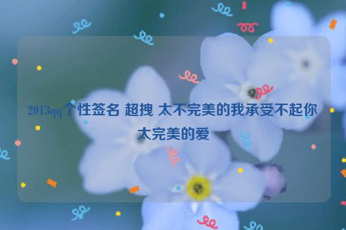 2013qq个性签名 超拽 太不完美的我承受不起你太完美的爱