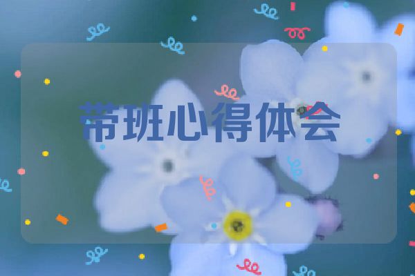 带班心得体会