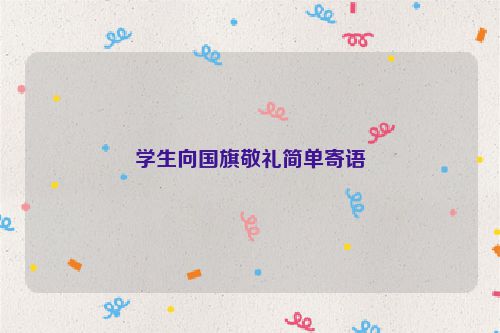 学生向国旗敬礼简单寄语