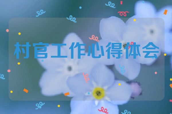 村官工作心得体会