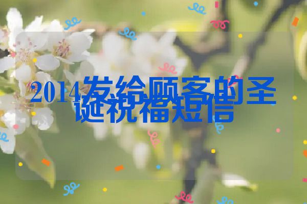 2014发给顾客的圣诞祝福短信