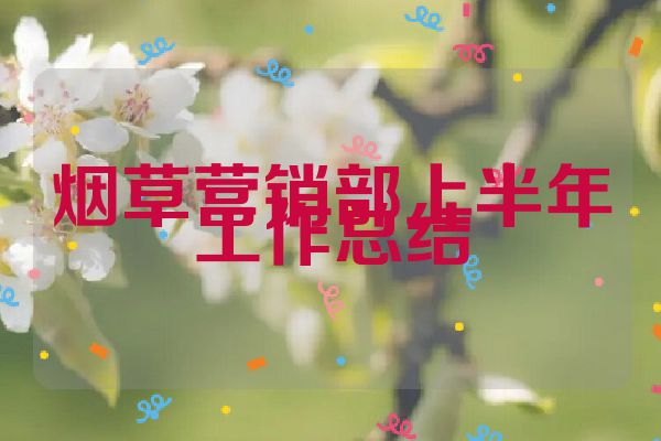 烟草营销部上半年工作总结