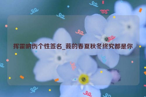 挥霍呐伤个性签名_莪的春夏秋冬终究都是你