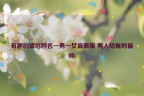 有趣的情侣网名一男一女最新版 男人结账时最帅i