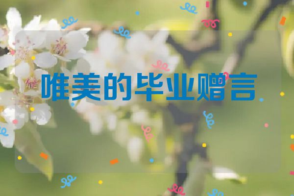 唯美的毕业赠言