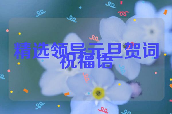 精选领导元旦贺词祝福语
