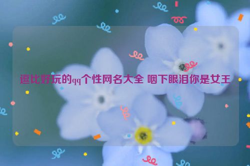 逗比好玩的qq个性网名大全 咽下眼泪你是女王
