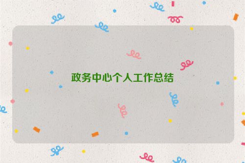 政务中心个人工作总结