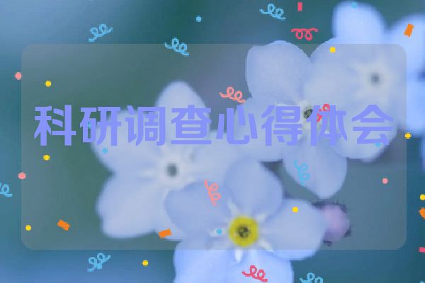 科研调查心得体会