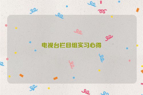 电视台栏目组实习心得