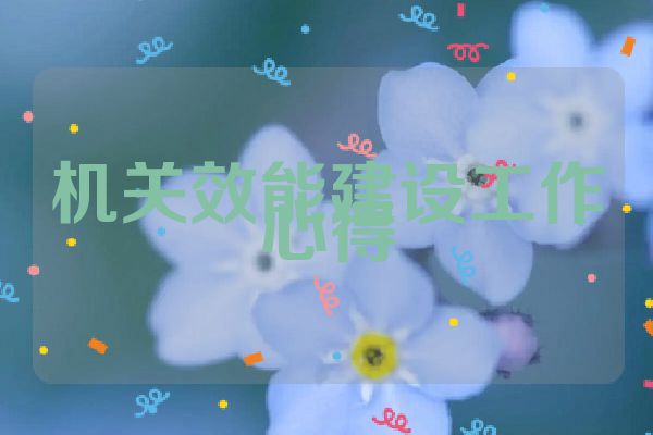 机关效能建设工作心得
