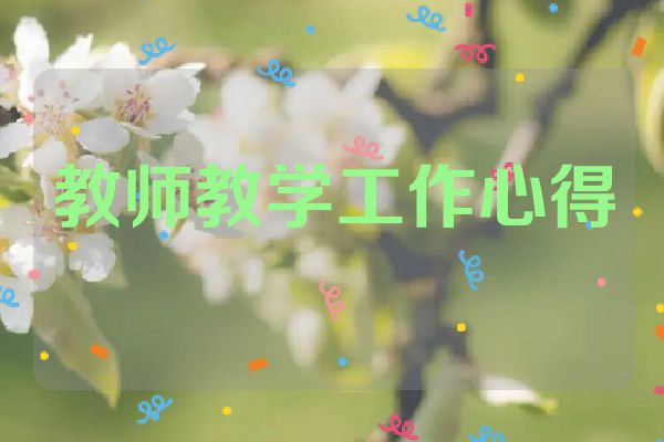 教师教学工作心得