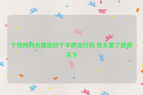 个性网网名情侣四个字很流行的 你太重了我放不下