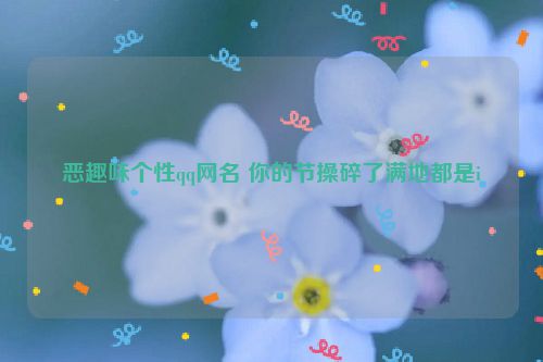 恶趣味个性qq网名 你的节操碎了满地都是i