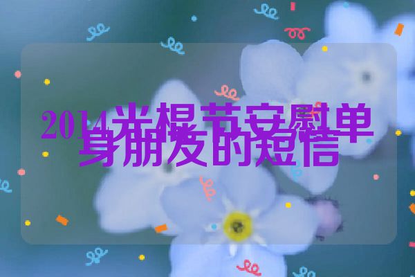 2014光棍节安慰单身朋友的短信