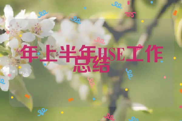 年上半年HSE工作总结