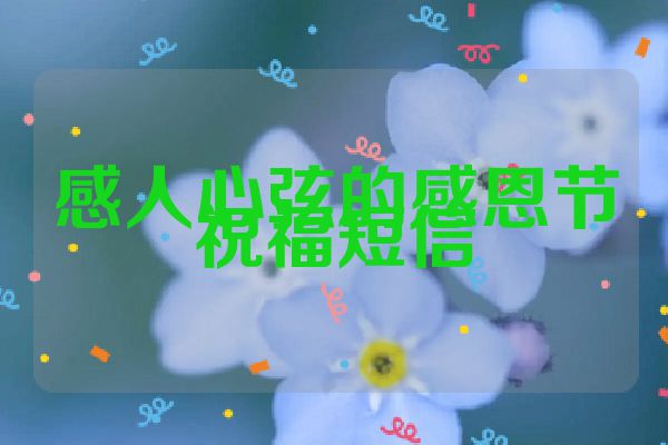 感人心弦的感恩节祝福短信