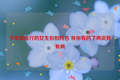 今年很流行的女生扣扣网名 等你有药了再说我有病