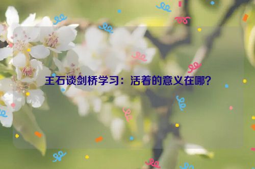 王石谈剑桥学习：活着的意义在哪？