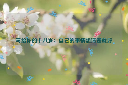写给你的十八岁：自己的事情想清楚就好