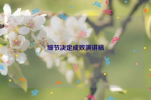细节决定成败演讲稿