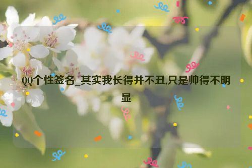 QQ个性签名_其实我长得并不丑,只是帅得不明显