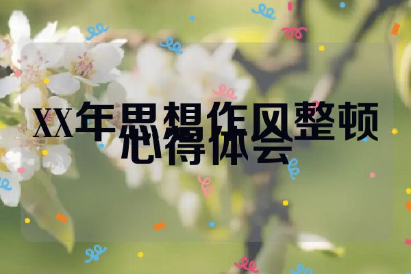 XX年思想作风整顿心得体会