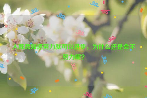人既然知道努力就可以进步，为什么还是会不努力呢？