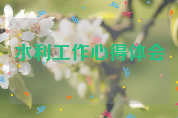 水利工作心得体会