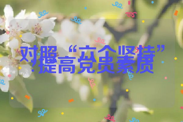 对照“六个坚持”?提高党员素质