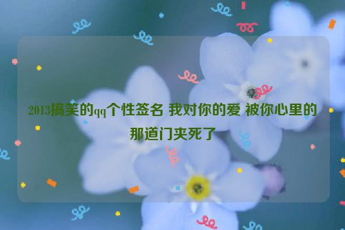 2013搞笑的qq个性签名 我对你的爱 被你心里的那道门夹死了