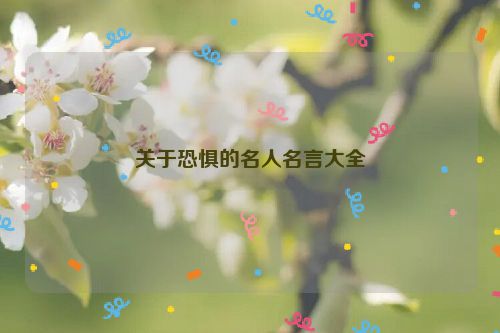 关于恐惧的名人名言大全