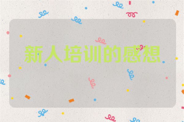 新人培训的感想