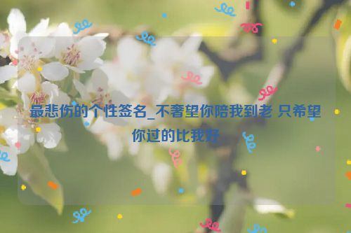 最悲伤的个性签名_不奢望你陪我到老 只希望你过的比我好