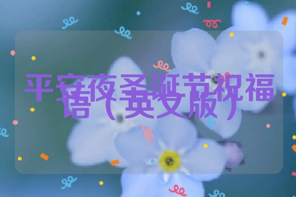 平安夜圣诞节祝福语（英文版）