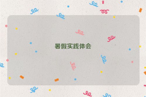 暑假实践体会