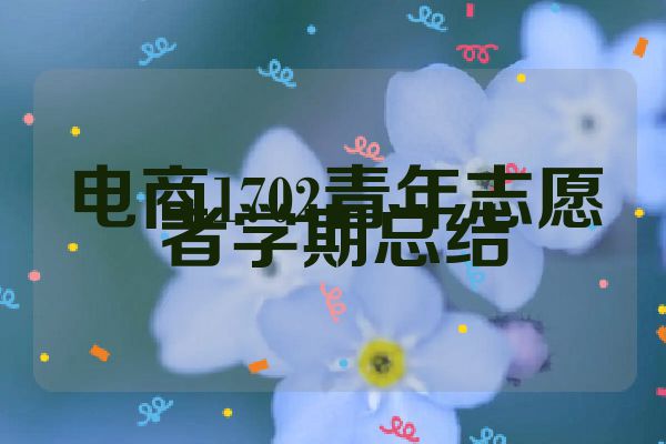 电商1702青年志愿者学期总结