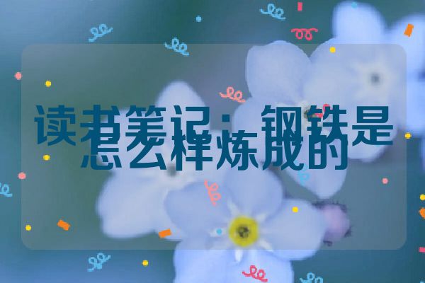 读书笔记：钢铁是怎么样炼成的