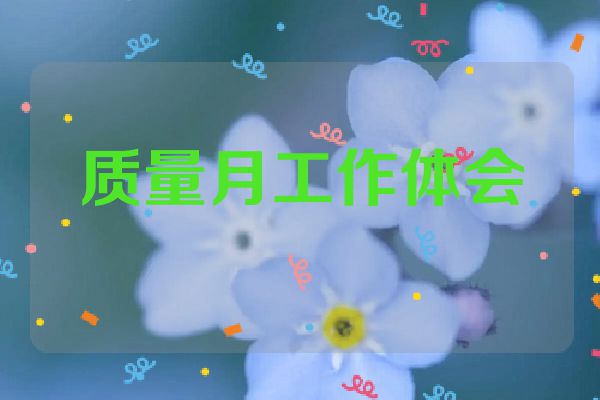 质量月工作体会