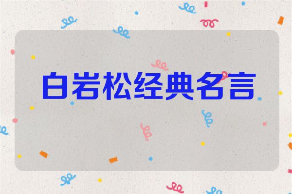 白岩松经典名言