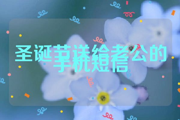 圣诞节送给老公的手机短信