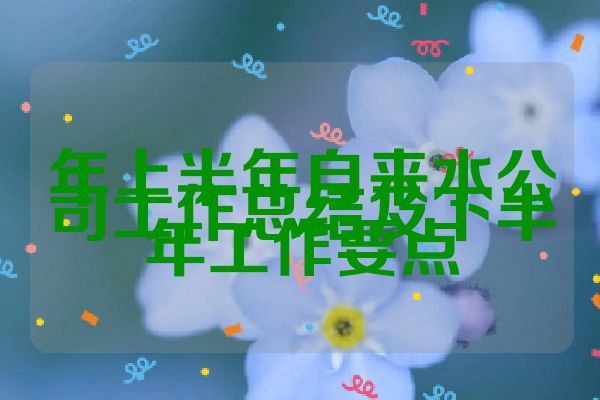 年上半年自来水公司工作总结及下半年工作要点