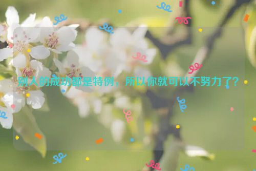 别人的成功都是特例，所以你就可以不努力了？