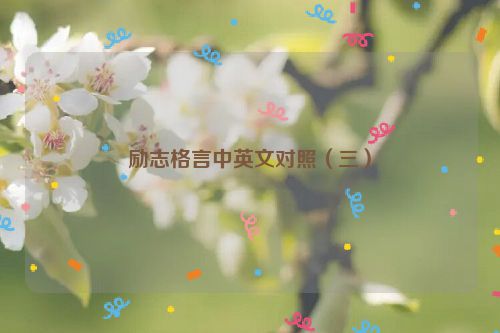 励志格言中英文对照（三）